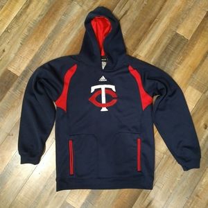 Adidas Youth Minnesota Twins Navy Hooded Sweatshirt Hoodie MLB Large (14/16)